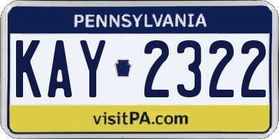 PA license plate KAY2322