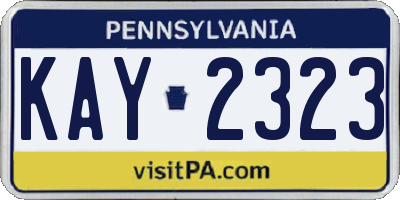 PA license plate KAY2323