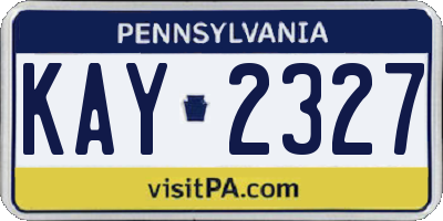 PA license plate KAY2327