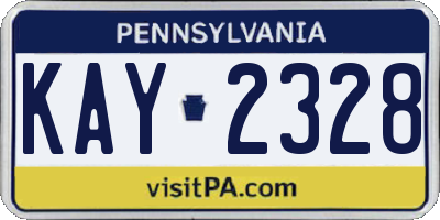 PA license plate KAY2328