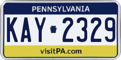 PA license plate KAY2329
