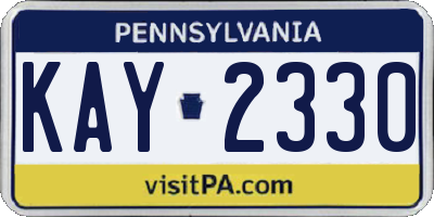 PA license plate KAY2330