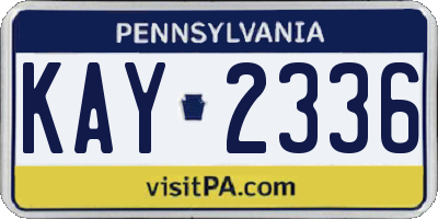 PA license plate KAY2336