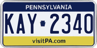 PA license plate KAY2340