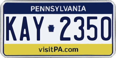 PA license plate KAY2350