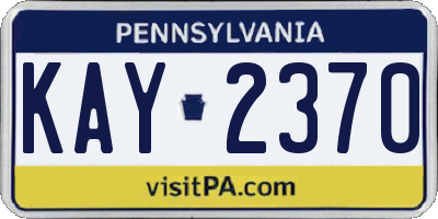 PA license plate KAY2370