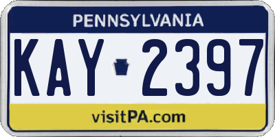 PA license plate KAY2397