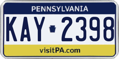 PA license plate KAY2398