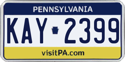 PA license plate KAY2399