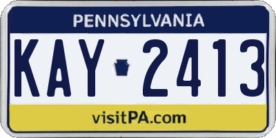 PA license plate KAY2413
