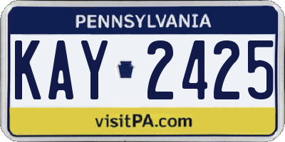 PA license plate KAY2425