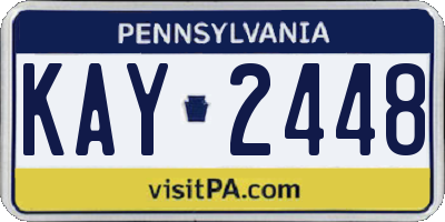 PA license plate KAY2448