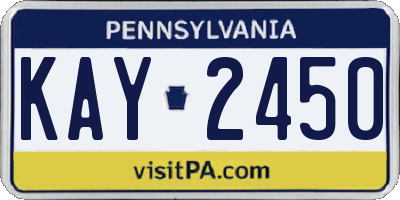 PA license plate KAY2450
