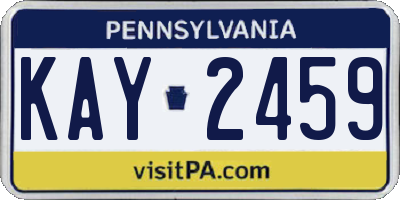 PA license plate KAY2459