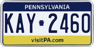 PA license plate KAY2460