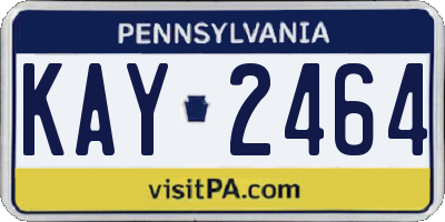 PA license plate KAY2464