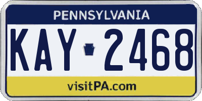 PA license plate KAY2468