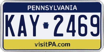 PA license plate KAY2469