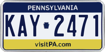 PA license plate KAY2471