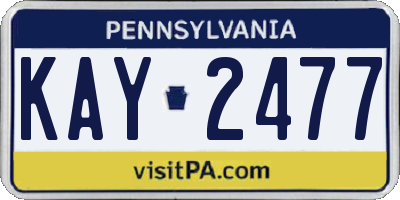 PA license plate KAY2477