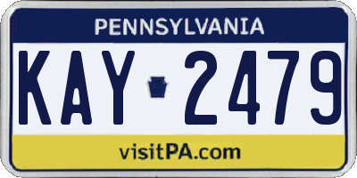 PA license plate KAY2479