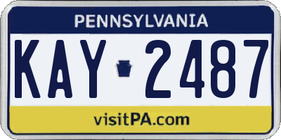PA license plate KAY2487