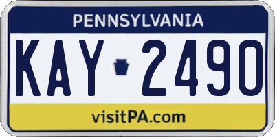 PA license plate KAY2490