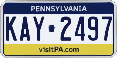 PA license plate KAY2497