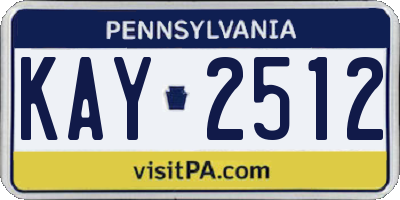PA license plate KAY2512