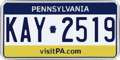 PA license plate KAY2519