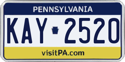 PA license plate KAY2520