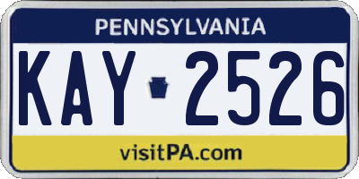 PA license plate KAY2526