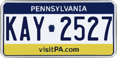 PA license plate KAY2527