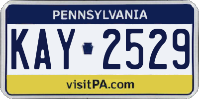 PA license plate KAY2529