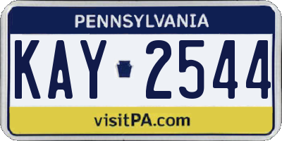 PA license plate KAY2544