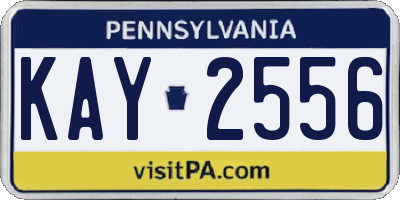 PA license plate KAY2556