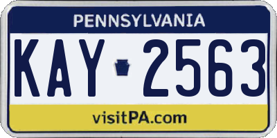 PA license plate KAY2563