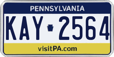 PA license plate KAY2564