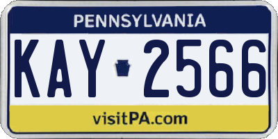 PA license plate KAY2566