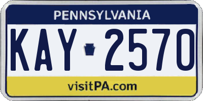 PA license plate KAY2570