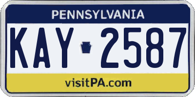 PA license plate KAY2587