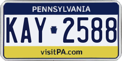 PA license plate KAY2588