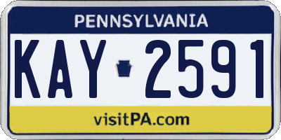 PA license plate KAY2591