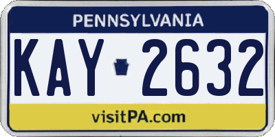 PA license plate KAY2632