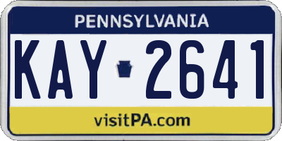 PA license plate KAY2641