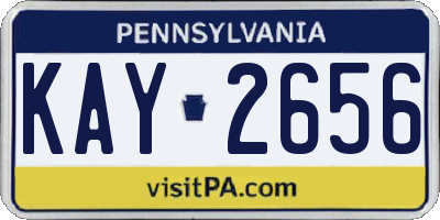 PA license plate KAY2656
