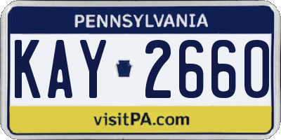 PA license plate KAY2660