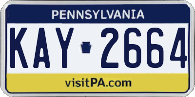 PA license plate KAY2664