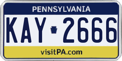 PA license plate KAY2666