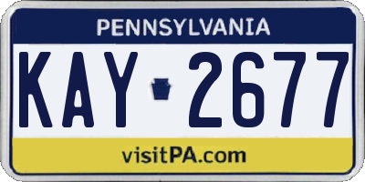 PA license plate KAY2677